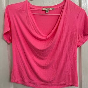 ALICE + OLIVIA jeans hot  Pink Cowl Neck medium soft top